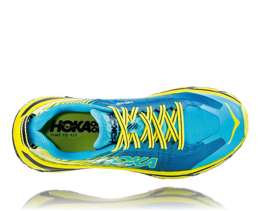 Hoka One One Trail Schoenen Dames - Evo Mafate 2 - Blauw/Groen - NV7601984